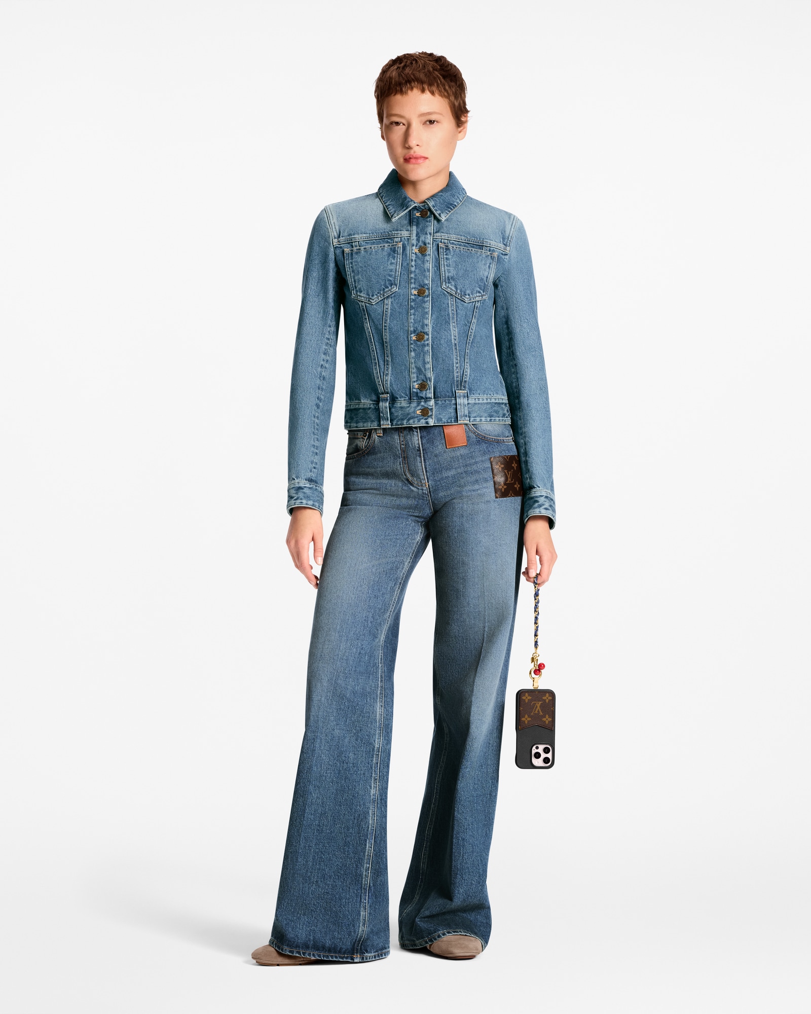 LV x TM Denim Cerise Phone Holder . - Accessories | LOUIS VUITTON